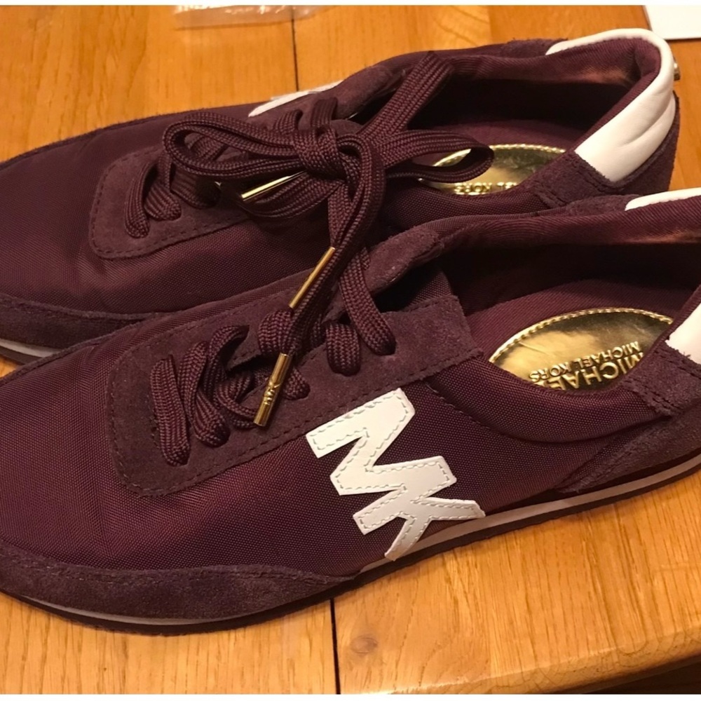 Michael Kors Burgundy and White Sneakers